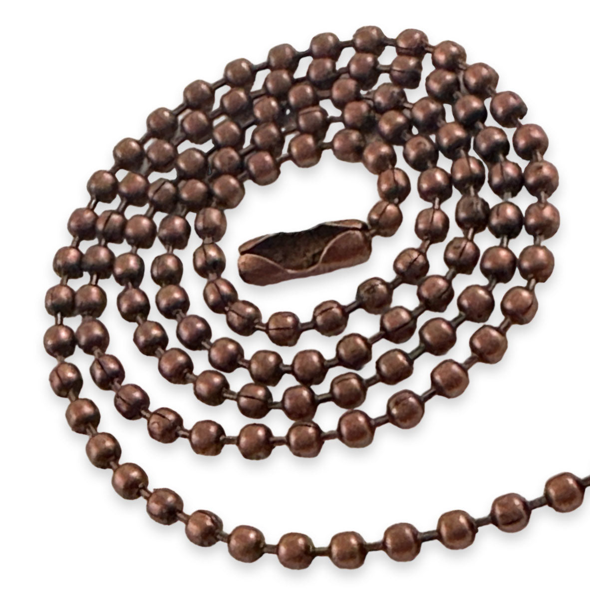 Bulk Antique Copper Ball Chain Necklaces 24" - Select Quantity