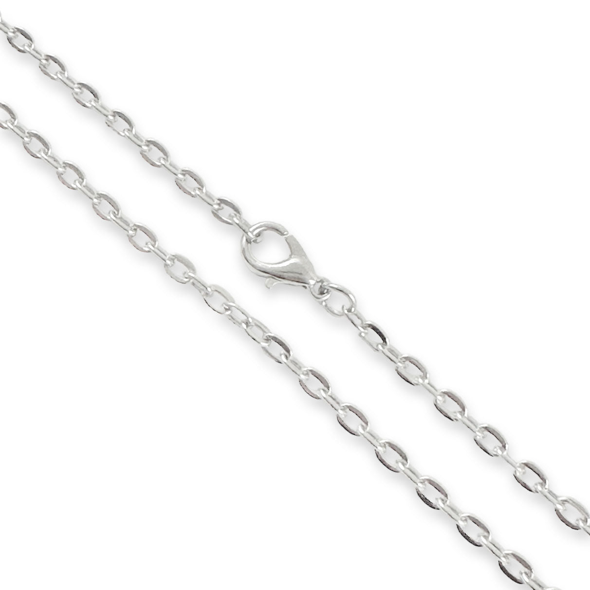 Bulk Shiny Silver Link Chain Necklaces 24" - Select Quantity