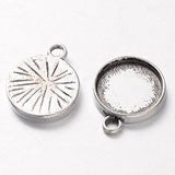 10 Pack 12mm Antique Silver Round Photo Jewelry Charms 1/2 Inch