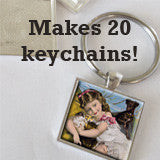 Square 1 Inch Photo Keychain Supplies Pack Makes 20