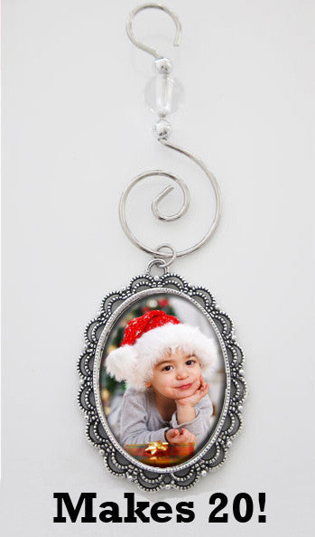 20 Pack Vintage Oval Photo Christmas Ornament Blanks