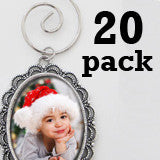 20 Pack Vintage Oval Photo Christmas Ornament Blanks