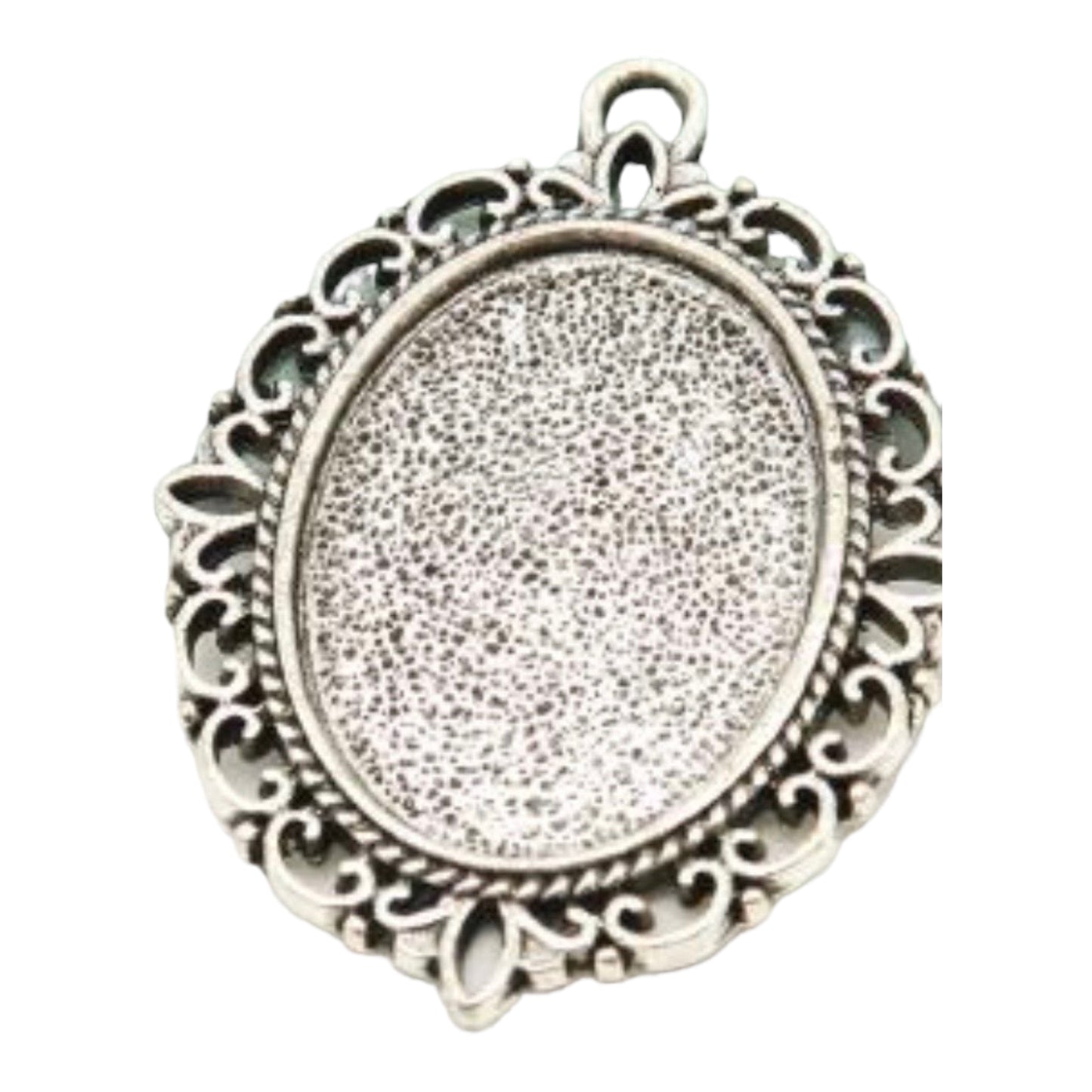 Makes 10 Glass Photo Pendants Kit  18mm x 25mm Lace Edge Oval