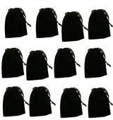 Pack Of Twelve (12) Velvet Drawstring Jewelry Bags 4 x 3 inches