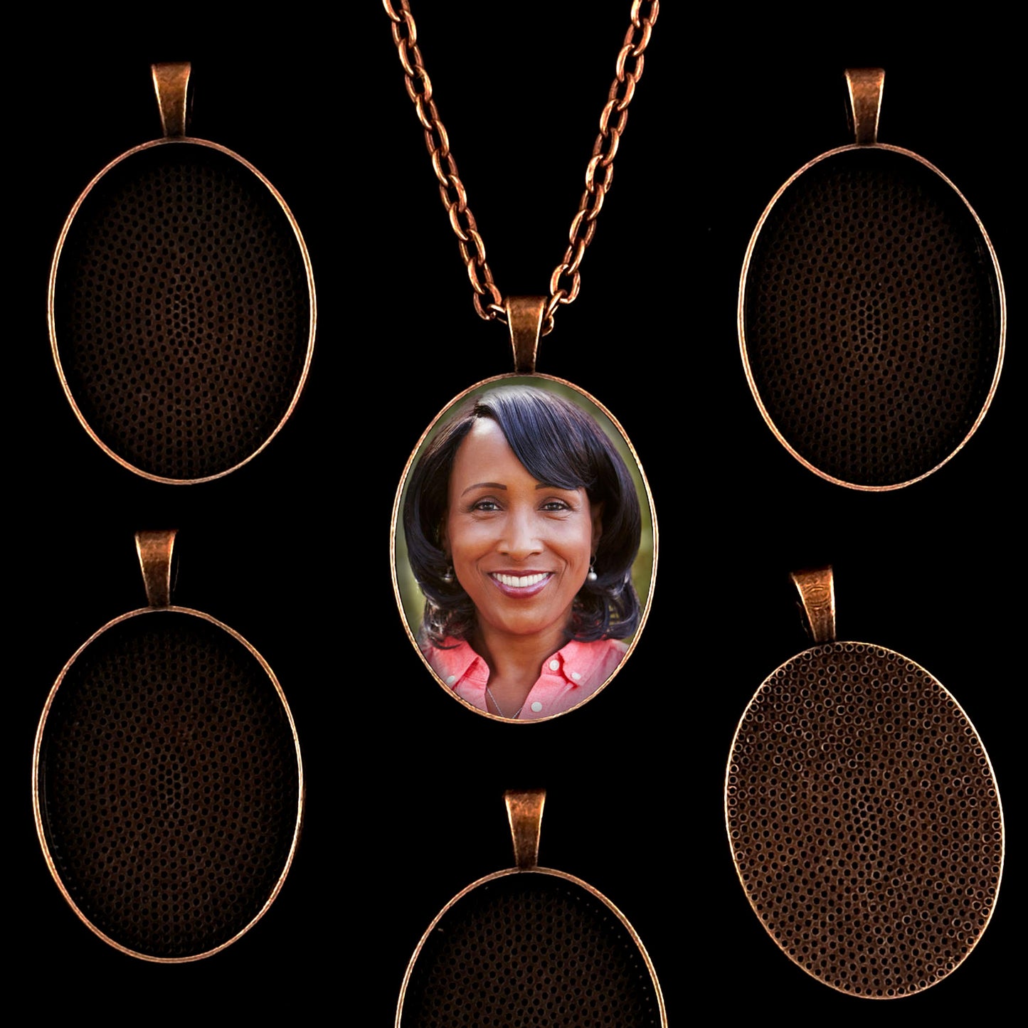 Mega Kit Photo Necklaces with 22x30mm 1"x1 1/4" Copper Oval Photo Pendants