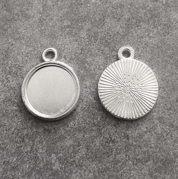 10 Pack Mini Round Blank Photo Charms 12mm