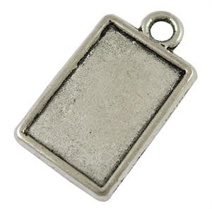 10 Antique Rectangle Double Sided Photo Jewelry Frames 14.50 x 20.10mm