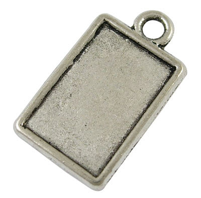 10 Antique Rectangle Double Sided Photo Jewelry Frames 14.50 x 20.10mm