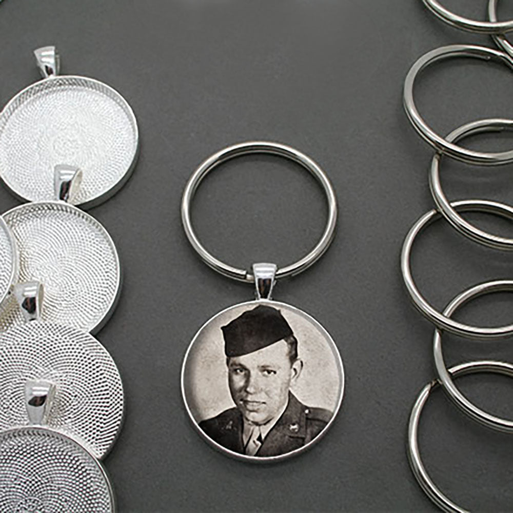 Mega Kit Photo Keychains Round 30mm 1 1/4 Antique Silver – Photo Jewelry  Making