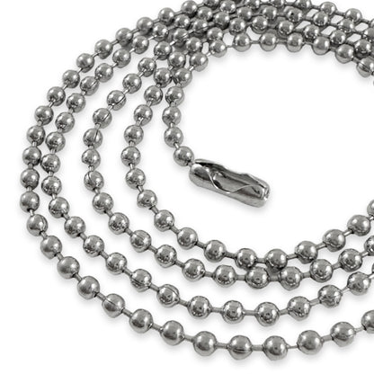 Bulk Antique Silver Ball Chain Necklaces 24" Made in USA - Select Quantity