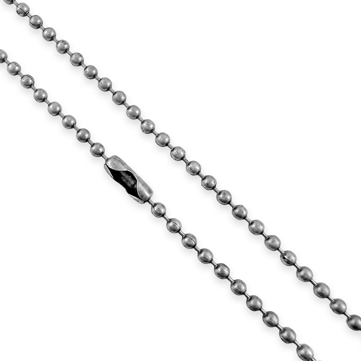 Bulk Antique Silver Ball Chain Necklaces 24" Made in USA - Select Quantity