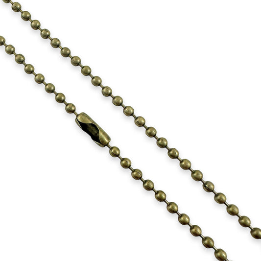 Bulk Antique Bronze Ball Chain Necklaces 24" - Select Quantity