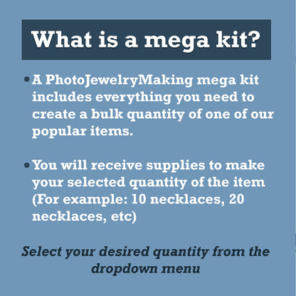Mega Kit Photo Necklaces with 30mm 1 1/4" Shiny Silver Simple Circle Photo Pendants