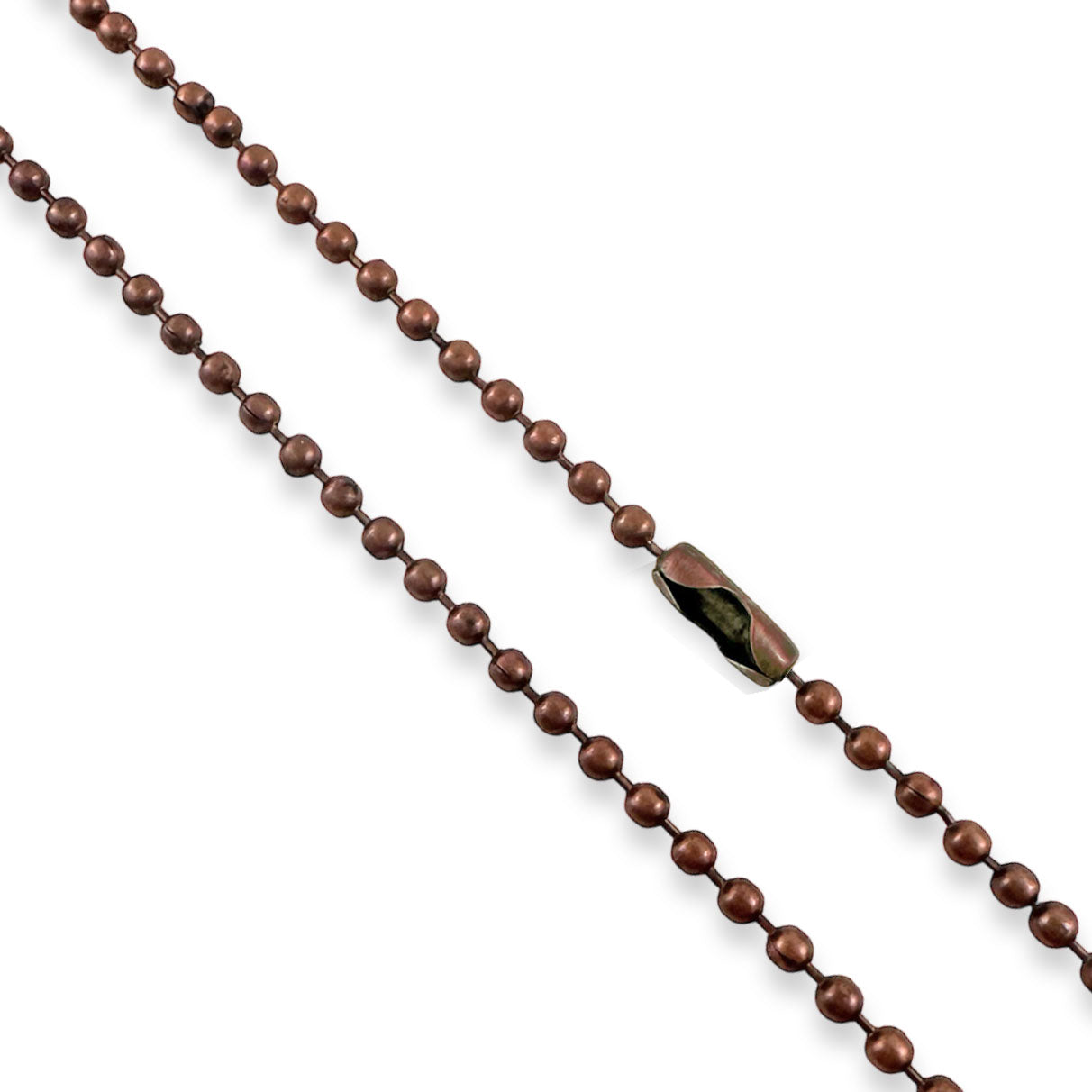 Bulk Antique Copper Ball Chain Necklaces 24" - Select Quantity