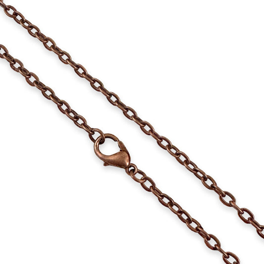 Bulk Antique Copper Link Chain Necklaces 24" - Select Quantity