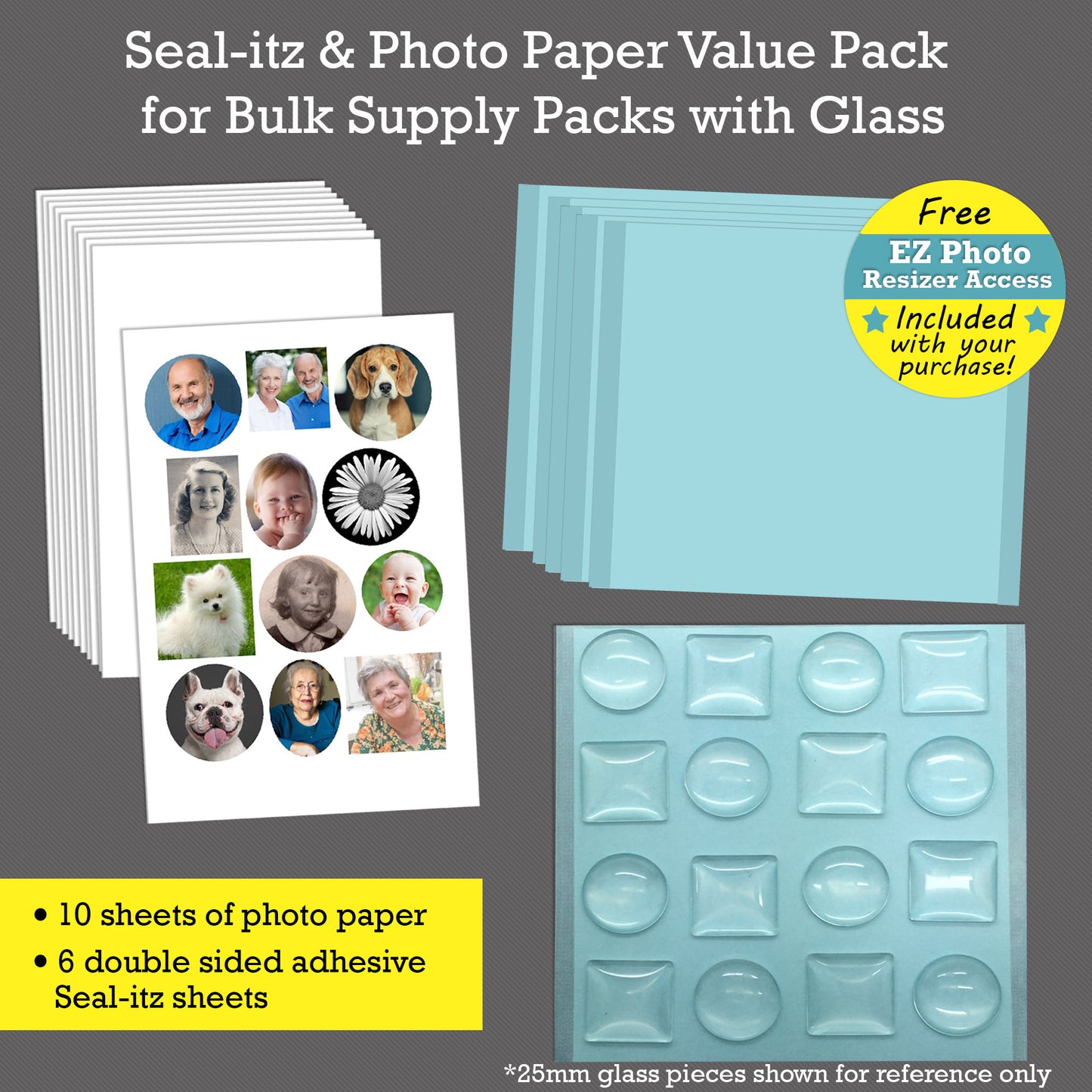 Seal-itz & Photo Paper Special Value Pack for Bulk Supply Packs with Glass