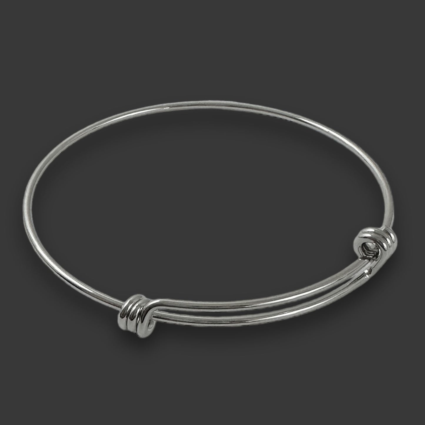 Bulk Antique Silver Wire Cuff Bangle Bracelet For Dangle Charms