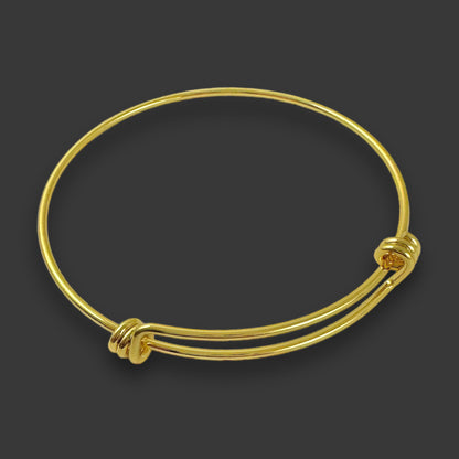 Bulk Shiny Gold Wire Cuff Bangle Bracelet For Dangle Charms