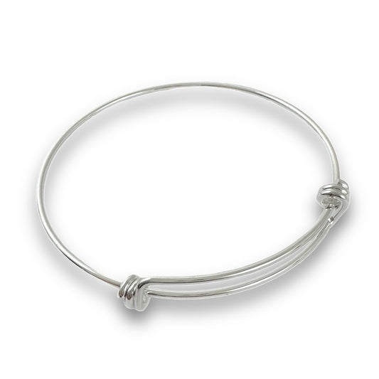 JewelrySupply Adjustable Charm Bangle Bracelet Sterling Silver