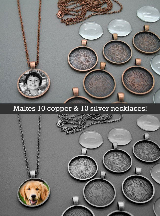 Copper And Silver Variety Kit Makes 20 Necklaces! 25mm Circles