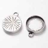 20 Pack 12mm Antique Silver Round Photo Jewelry Charms