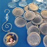 20 Pack Round Beaded Photo Ornaments Supply Pack