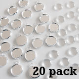 20 Pack Round Mini Photo Charms w/ Glass Domes 14mm