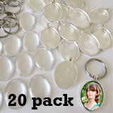 Oval 30 x 40mm Photo Keychain Supplies Pack Makes 20