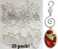 20 Pack Oval Photo Christmas Ornament Blanks-CM-Glass and Hooks