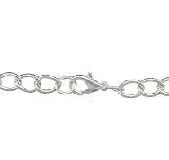 Silver plated 7.5-8.5" charm bracelet
