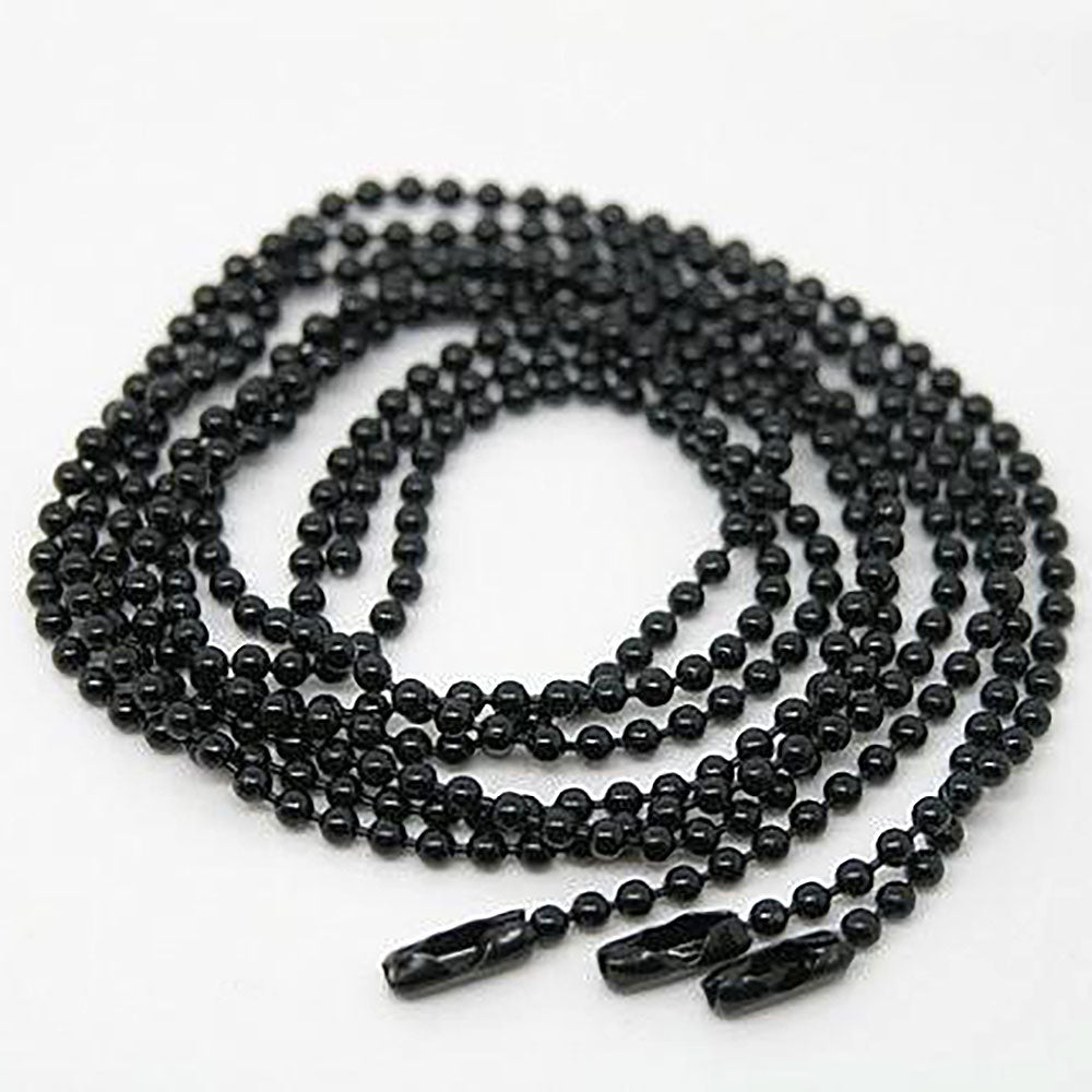Black Ball Chain Necklaces 24" - Choose Quantity