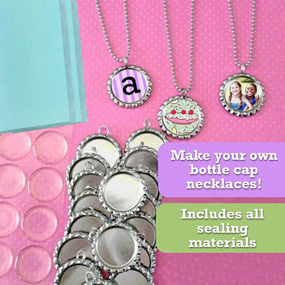 Makes 20 Photo Bottle Cap Necklaces Kit