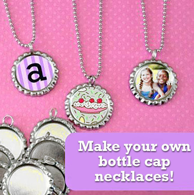 Makes 20 Photo Bottle Cap Necklaces Kit