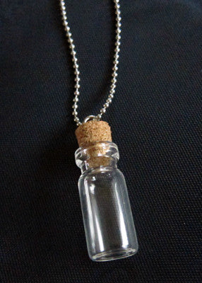 Mini Apothecary Bottle w/ Ball Chain Necklace
