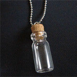 10 Pack Mini Glass Treasure Bottles w/ Ball Chains