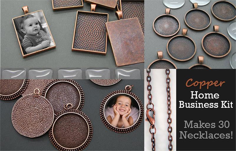 30 Pack Copper Variety Photo Jewelry Pendant Home Business Kit