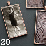 20 Pack Large Copper Rectangle Photo Jewelry Pendants NO GLASS