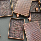 20 Pack 25x35mm Copper Rectangle Photo Pendant Blanks