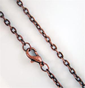24 inch Copper Necklace Chain W/ Lobster Clasp