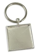 Pack of 24 Instant Shallow Frame Blank Keychains With Glass 1 1/4 Inch