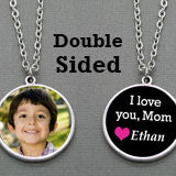 DIY I Love Mom Double Sided Photo Pendant Set