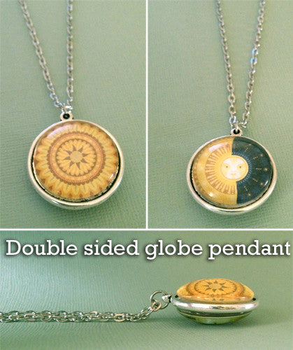 Globe Domed Photo Jewelry Necklace Kit  Double Sided