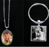 30 Pack Silver Photo Jewelry Necklaces Keychains Variety Kit