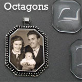 Photo Jewelry Octagon Photo Pendants 20 Pack W/ Glass Covers