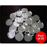 25 Silver Plated Round  Photo Jewelry Pendants  w/ Bail