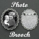 Mother's Day Silver Picture Photo Pin 40x30mm with Pin Back