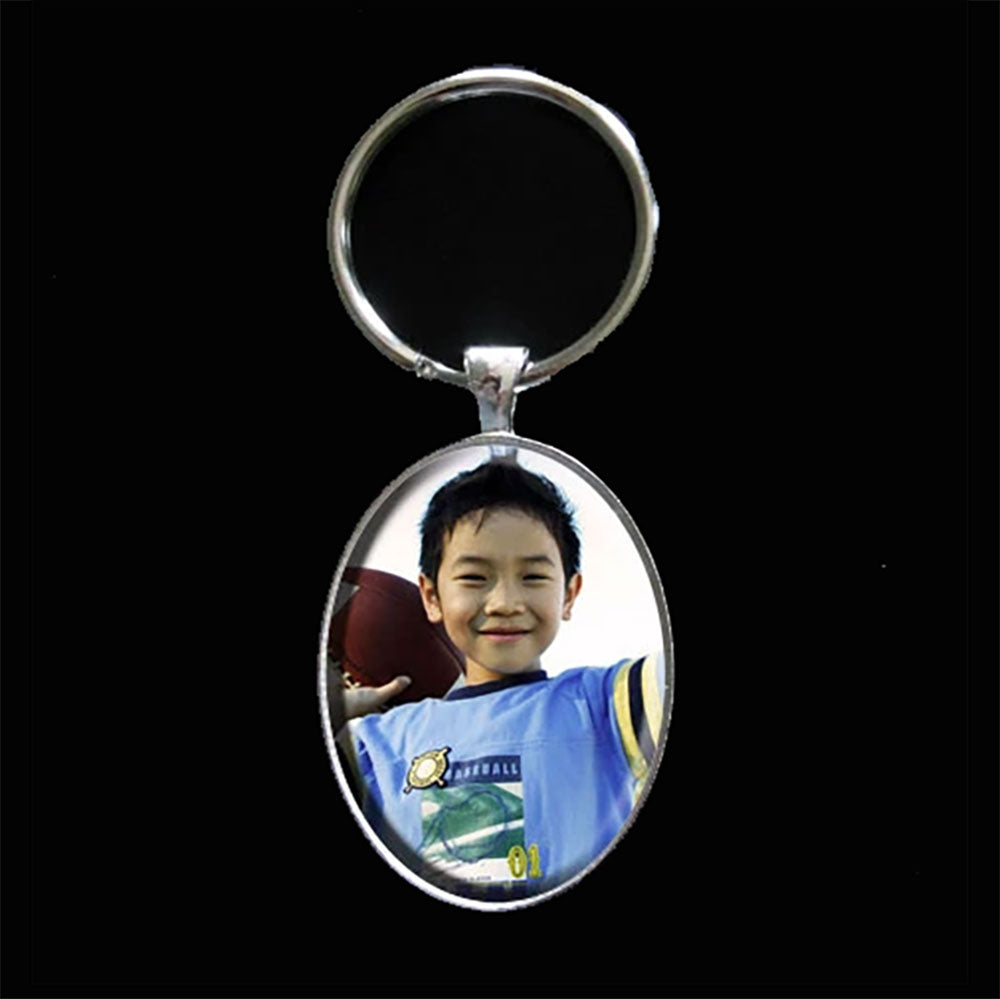 Instant Makes 10 Large Oval Photo KeyChains w/ Self Adhesive Covers Kit