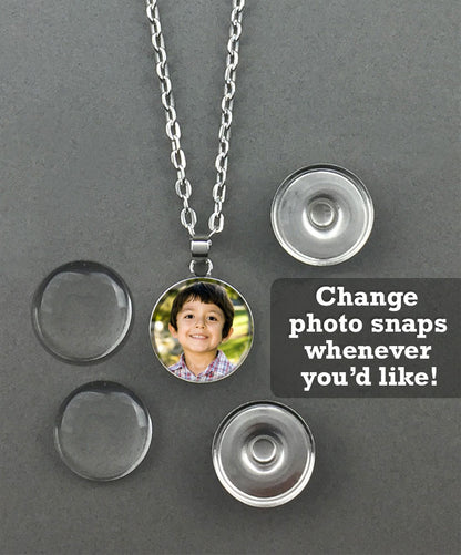 Changeable Snap In Photo Jewelry Pendant Necklace Kit