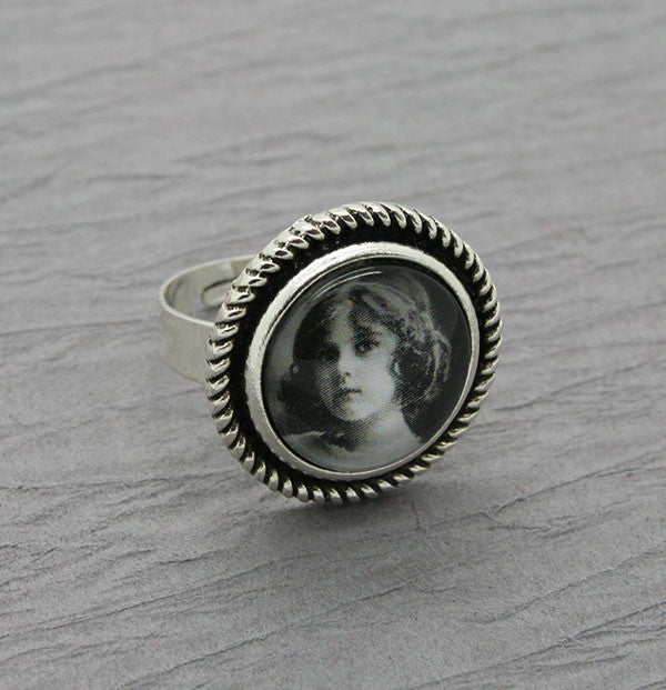 20 Round Silver Adjustable Photo Ring Bases 16mm Photo Area