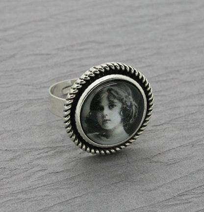 20 Round Silver Adjustable Photo Ring Bases 16mm Photo Area
